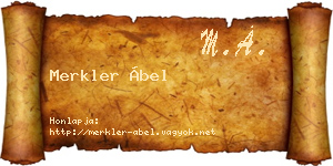 Merkler Ábel névjegykártya